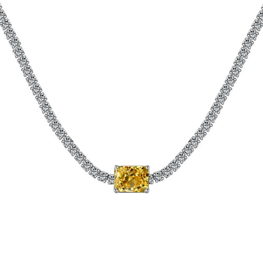 Aetolia Cz Cubic Zirconia Necklace S925 Sterling Silver Yellow Pink Pendant Choker Jewelry Diamond Tennis Necklaces For Women Girls