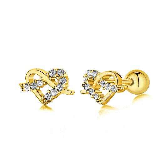 Aetolia 2022 Popular Valentines Love Heart 18k Gold S925 Sterling Silver Earrings Cute Small Heart CZ Stud Earrings For Girlfriend