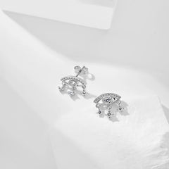 Aetolia Non Tarnish Iced Out Cz Cubic Zirconia Demon Eye Earring 18K Gold Plated S925 Sterling Silver Devil Eyes Stud Earrings Women