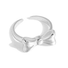 Aetolia Tarnish Free Double Layered Bowknot Hypoallergenic Adjustable 18k Gold Plated 925 Sterling Silver Pearl Rings Jewelry Women