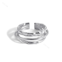 Aetolia bloggers wear essentials Metallic style top trending one of a kind artful piece s925 silver open ring for women