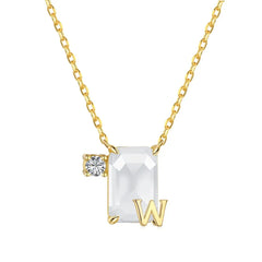 Aetolia Initial Letter A-Z Sparkle Joias Corrente De Prata 925 Sterling Silver Cubic Zirconia Necklace Adjustable Necklaces For Women