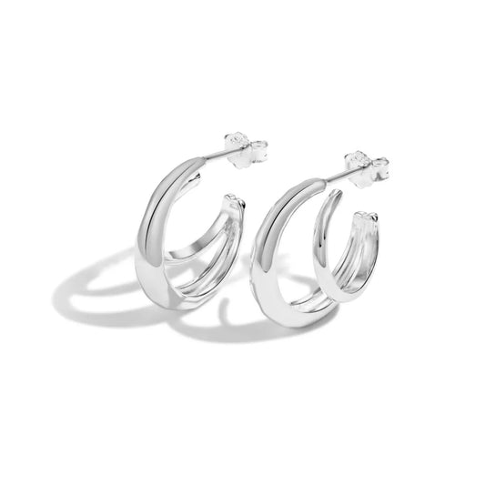 Aetolia Waterproof Minimalist French Elegant Smooth C Shape Stud Earring S925 Sterling Silver Hoop Earrings Women Jewelry Party