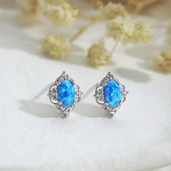 Aetolia Bohemia Jewelry Opal Handmade 18K Solid Blue Gold Women Gift Stud Earrings Jewelry For Women Wholesaler Supplier