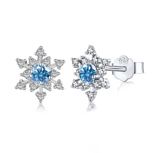 Aetolia Christmas gift dainty jewelry in women 925 luxury zircon silver sterling stud high quality cz silver snowflake earrings