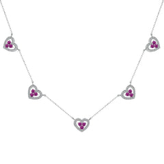 Aetolia Designer Emerald Pink Yellow Colorful Jewelry Women S925 Silver Heart Shape Hallow Out 5A Zirconia Pendant Necklaces