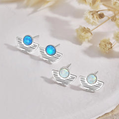 Aetolia Bohemia Jewelry Opal Handmade 18K Solid Blue Gold Women Gift Stud Earrings Jewelry For Women Wholesaler Supplier