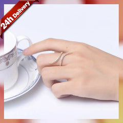 Aetolia Stylish Fashion Couple Jewelry Irregular Rose Gold Adjustable Silver 925 Open Rings Wedding Zircon Ring for Women