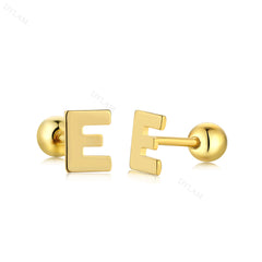 Aetolia Hypoallergenic 18k Gold Earrings Jewelry 925 Sterling Silver Screw Earrings Statement Alphabet Initial Letter Earring