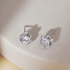 Aetolia Korean Style Diamond Cz Cubic Zirconia Flower Daisy Stud Earring For Women Aetolia Fashion Jewelry S925 Silver Earrings Party Gifts