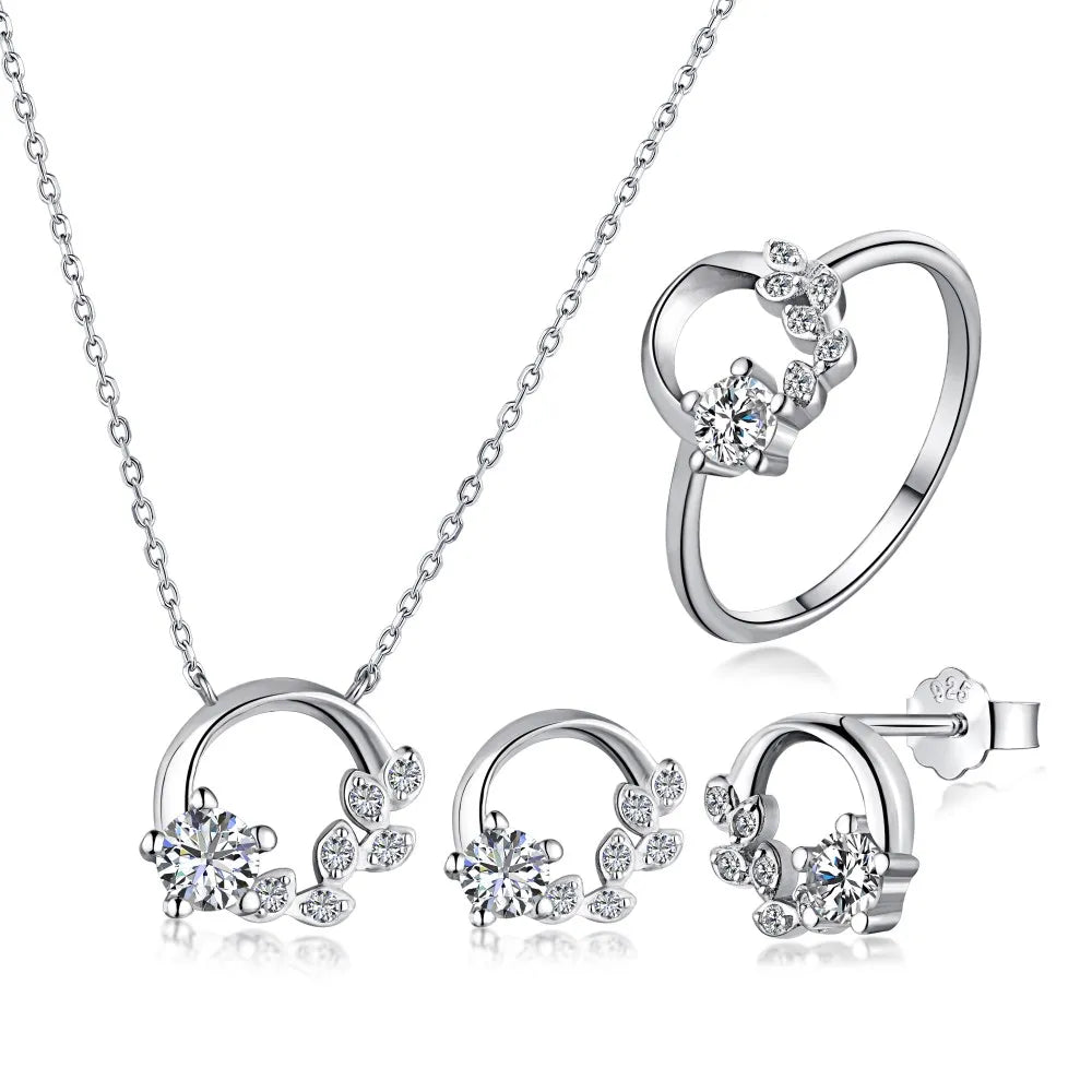 Aetolia Girls Ladies Customized Bridal Wedding Jewelry Set Bijoux Earring Necklace Cubic Zircon Sterling Silver 925 Jewelry Sets