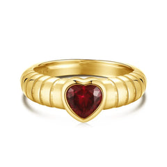 Aetolia New Arrival 18K Gold Plated High Quality Ruby Stone 5A Cubic Zircon Ring Tarnish Free S925 Sterling Silver Rings For Women