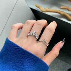 Aetolia Cz Cubic Zirconia Diamond Jewelry Wholesale Price S925 Sterling Silver Ring Gold Plated Trendy Irregular Rings For Women