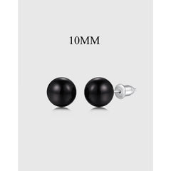 Aetolia 10Mm Exquisite Fade Free High Quality Black Onyx Earring 925 Sterling Silver Stud Earrings Jewelry Women