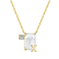 Aetolia Initial Letter A-Z Sparkle Joias Corrente De Prata 925 Sterling Silver Cubic Zirconia Necklace Adjustable Necklaces For Women