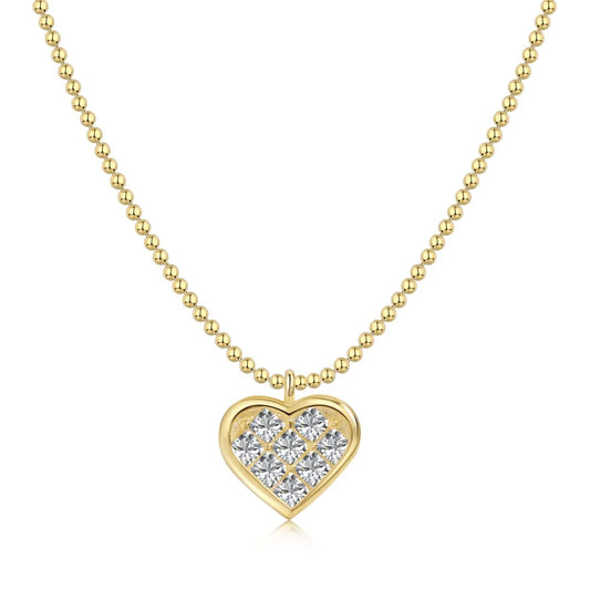 Aetolia Heart Love Cubic Zirconia Necklace 18K Gold Plated Popular Exquisite Jewelry 925 Sterling Silver Pendant Necklaces For Wome