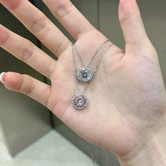 Aetolia Wholesale Customize Round Cubic Zirconia Pendant Sunflower 925 Sterling Silver Necklaces For Women Chain necklace Jewelry