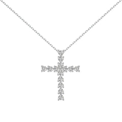 Aetolia Custom 925 Sterling Silver Jewelry Bling Cubic Zirconia Necklace 18K Gold Plated Diamond Chain Cross Pendant Necklaces For Women