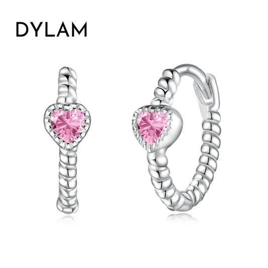 Aetolia Vintage Minimal Jewelry Cz Zirconia Diamond Heart Hoop Pure Bulk Wholesale Twist Sterling Silver Earrings For Women