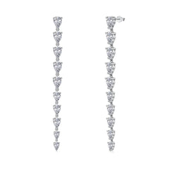 Aetolia Fine Jewelry S925 Silver Pear Earring With Cubic Zircon Long Link Chain 18K Gold Plated Stud Drop Earrings For Women