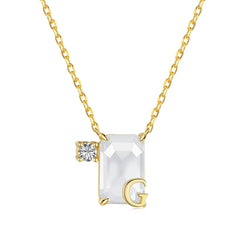 Aetolia Initial Letter A-Z Sparkle Joias Corrente De Prata 925 Sterling Silver Cubic Zirconia Necklace Adjustable Necklaces For Women
