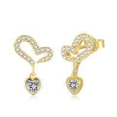 Aetolia Fashion Jewelry Femme Korean Studs 18K Gold Plated Heart Butterfly Earing 925 Sterling Silver Hoop Earrings Women Luxury