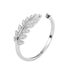 Aetolia 925 Silver Women Sterling Rings High Quality Open Dainty Adjustable Resizable Gold Plated Trendy Leaf Ring