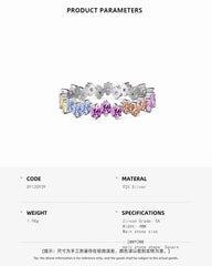 Aetolia Fine Jewelry Colorful Delicate Cz Cubic Zirconia Ring Eternity S925 Silver Square Rings For Women Engagement Wedding Band