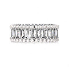 Aetolia Luxury Minimalist Eternity Band Iced Out S925 Sterling Silver Ring Cz Shell Pearl Baguette Diamond Rings Jewelry Women