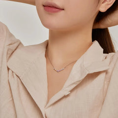 Aetolia Minimalism 925 Sterling Silver Pendant Necklace Jewelry V Shape Colorful Cz Cubic Zircon Charm Necklaces For Women