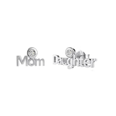 Aetolia Mother'S Day Gift Mama Jewelry Customize Mom And Daughter Letter Studs Earring Non Tarnish S925 Silver 18K Stud Earrings