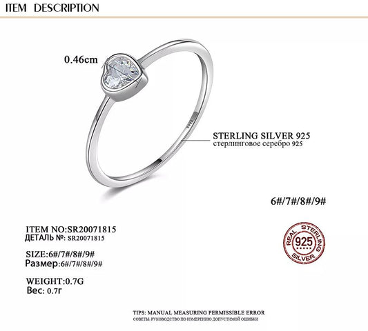 Aetolia 925 Sterling Silver 18K Gold Plated Minimalist Heart Bezel Set Solitaire Ring SR20071815