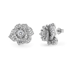 Aetolia Wholesale Flower Shape Earring Cz Cubic Zirconia Metal Bling Charms Diamond Designer S925 Silver Stud Earrings For Women