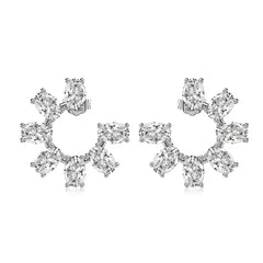 Aetolia Exquisite Jewelry 18K Gold Plated Flower Earring Cubic Zircon S925 Sterling Silver Stud Earrings For Women Party Wedding