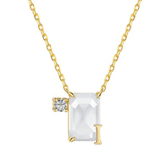Aetolia Initial Letter A-Z Sparkle Joias Corrente De Prata 925 Sterling Silver Cubic Zirconia Necklace Adjustable Necklaces For Women