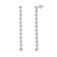 Aetolia Heart 18K Gold Jewelry Cz Cubic Zirconia Chain Triangle Tassel Stud Earring S925 Sterling Silver Drop Earrings For Women