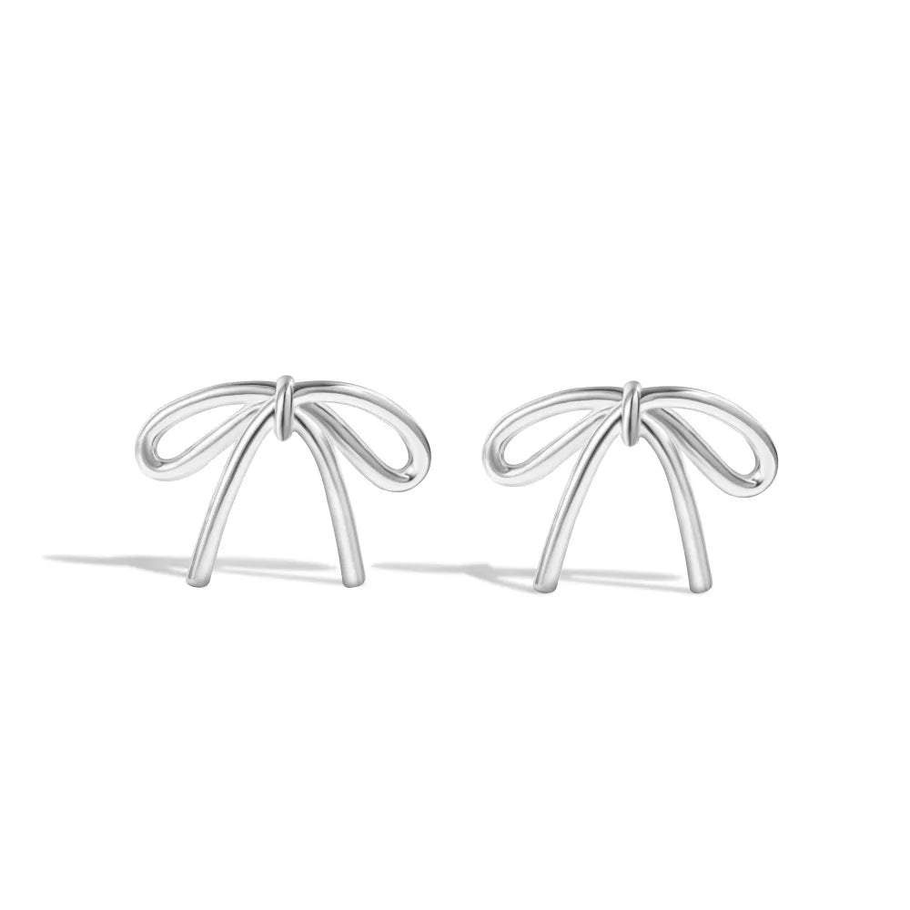 Aetolia In Stock New Arrival Bow Knot Ribbon Ear Stud Earrings Women S925 Sterling Sliver Earring Necklace Earring Jewelry Set