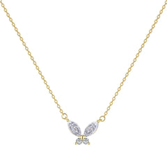 Aetolia High Quality Colorful Butterfly Bow Necklace Set S925 Sterling Silver Simple Clavicle Chain Necklaces Pendants For Women