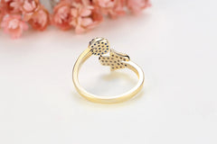 Aetolia Dainty Blue Eye Ring Rose Rhodium Gold Plated 925 Sterling Silver Cz Micro Pave Hamsa Hand Adjustable Rings For Women