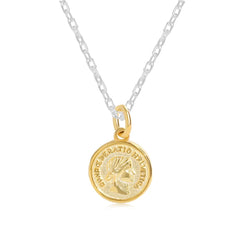 Aetolia 18K Gold Plated Engraved Spinning Disc Coin Round Necklace 925 Sterling Silver Spinner Anxiety Pendant Necklaces For Women