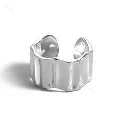 Aetolia bloggers wear essentials Metallic style top trending one of a kind artful piece s925 silver open ring for women