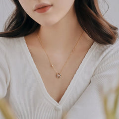 Aetolia Fashion Jewelry Trend 18K Gold Four Leaf Clover Pendant Necklace 925 Sterling Silver Cubic Zirconia Charm Necklaces For Women