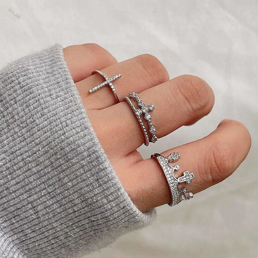 Aetolia In Stock Friendly White AAAAAA Cubic Zirconia Woman's Rings Jewelry Gifts Delicate 925 Sterling Silver Cross Ring