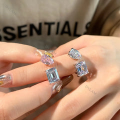 Aetolia New Arrivals Same As Jenner 8A Cz Ice Flower Cut S925 Sterling Silver Rhodium Plated Adjustable Rings