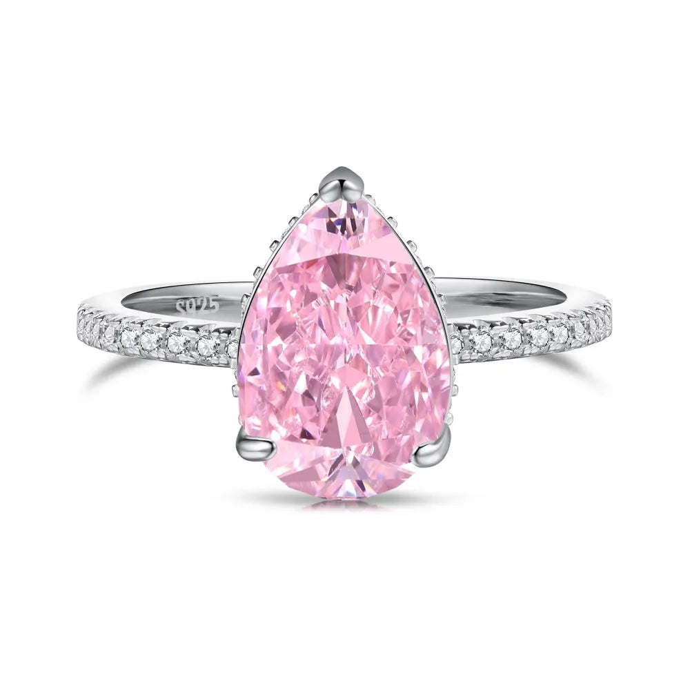 Aetolia Fine Jewellery Crushed Ice Out Pear Diamond 925 Sterling Silver Ring Cz Cubic Zirconia Wedding Engagement Rings Jewelry Women