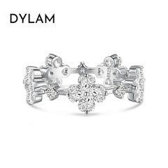 Aetolia Non Tarnish Flower Cross Cz Cubic Zircon Ring S925 Sterling Silver Jewelry Fancy Bridal Lady Wedding Rings For Women