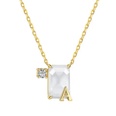 Aetolia Initial Letter A-Z Sparkle Joias Corrente De Prata 925 Sterling Silver Cubic Zirconia Necklace Adjustable Necklaces For Women
