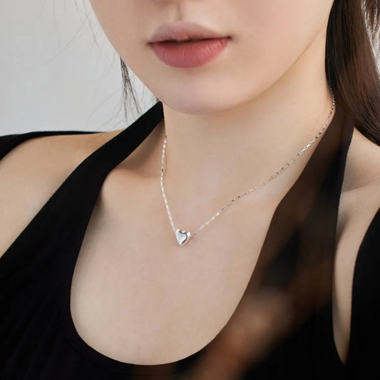 Aetolia Luxury Design Exquisite Korean Heart Necklace 18K Gold Plated Jewelry S925 Sterling Silver Accessories Necklaces For Women