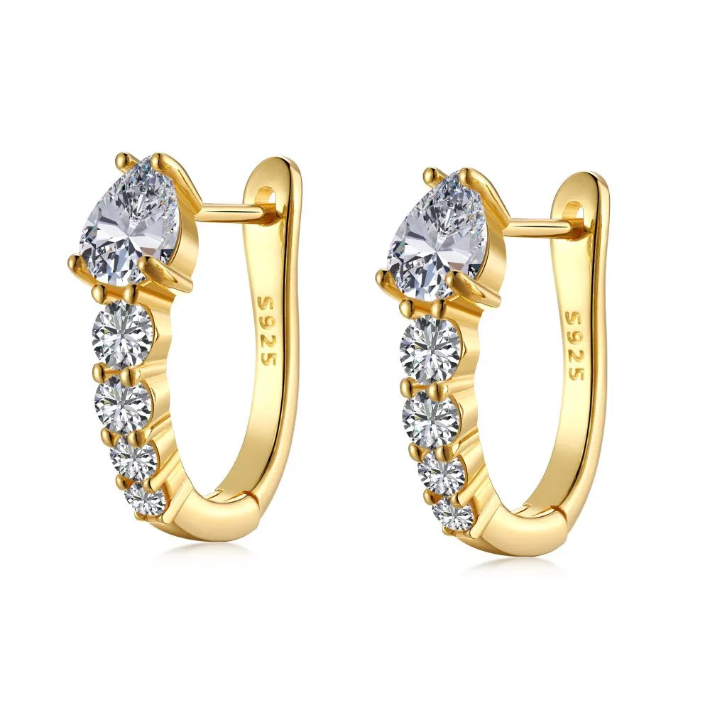 Aetolia Trendy Teardrop Snake Shape Jewelry Cz Cubic Zirconia Diamond Earring 18K Gold Plated Hoop For Women Earrings Party Jewelry