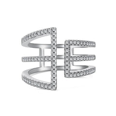 Aetolia Cz Cubic Zirconia Diamond Jewelry Wholesale Price S925 Sterling Silver Ring Gold Plated Trendy Irregular Rings For Women